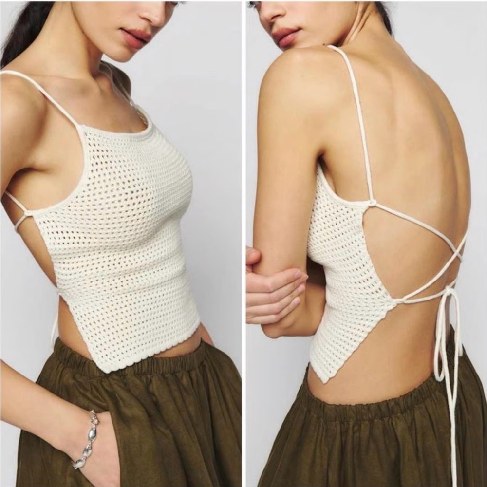 Reformation Linda Cotton Open Back Tank